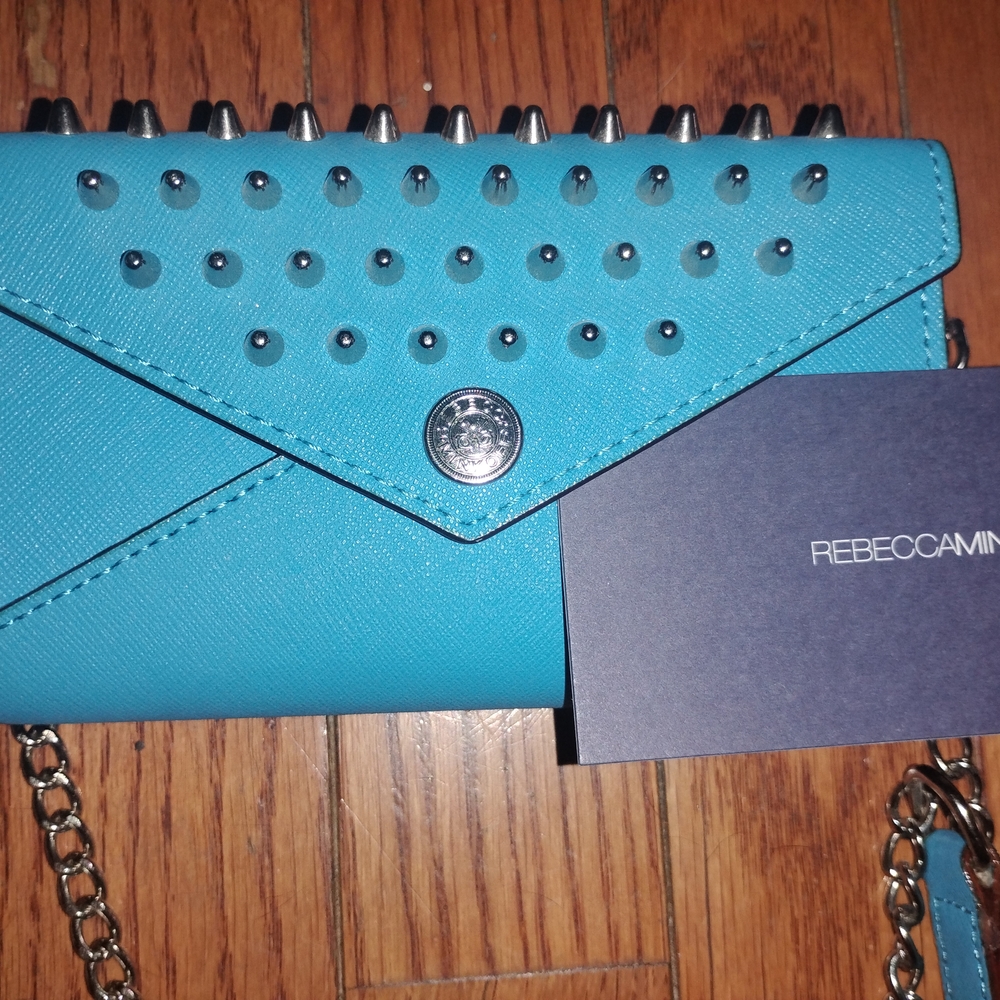 Rebecca Minkoff Mini Turquoise Blue Studded Women's Bag
